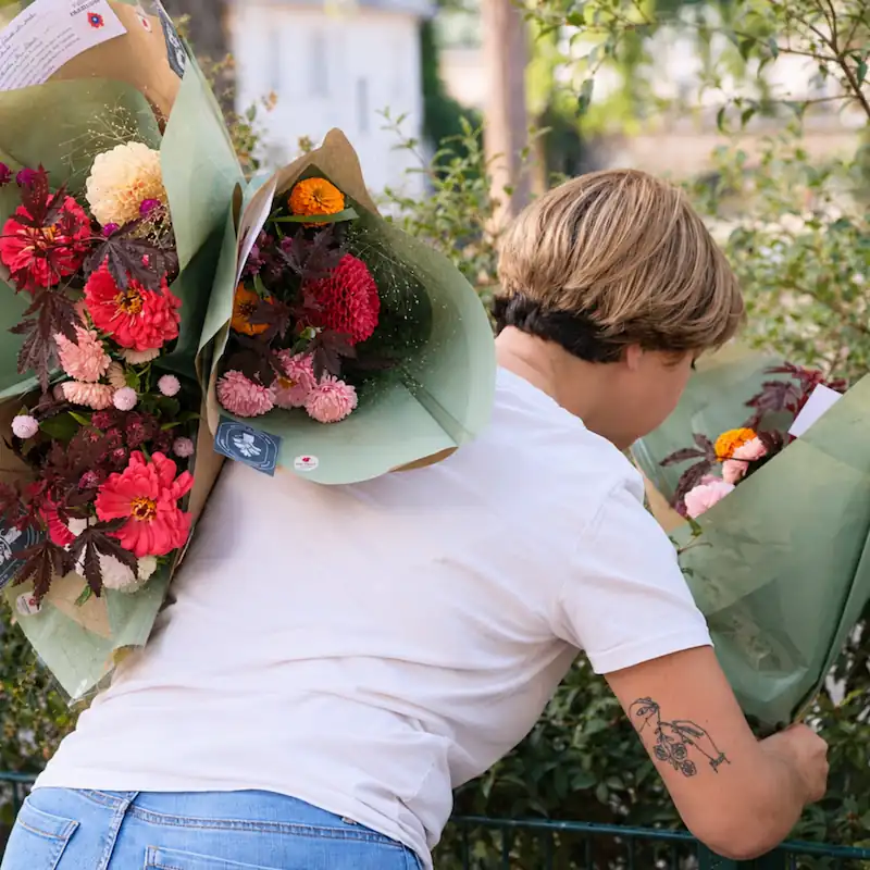 Bouquets de fleurs françaises lors de la chasse aux bouquets organisée à la Petite France à Strasbourg