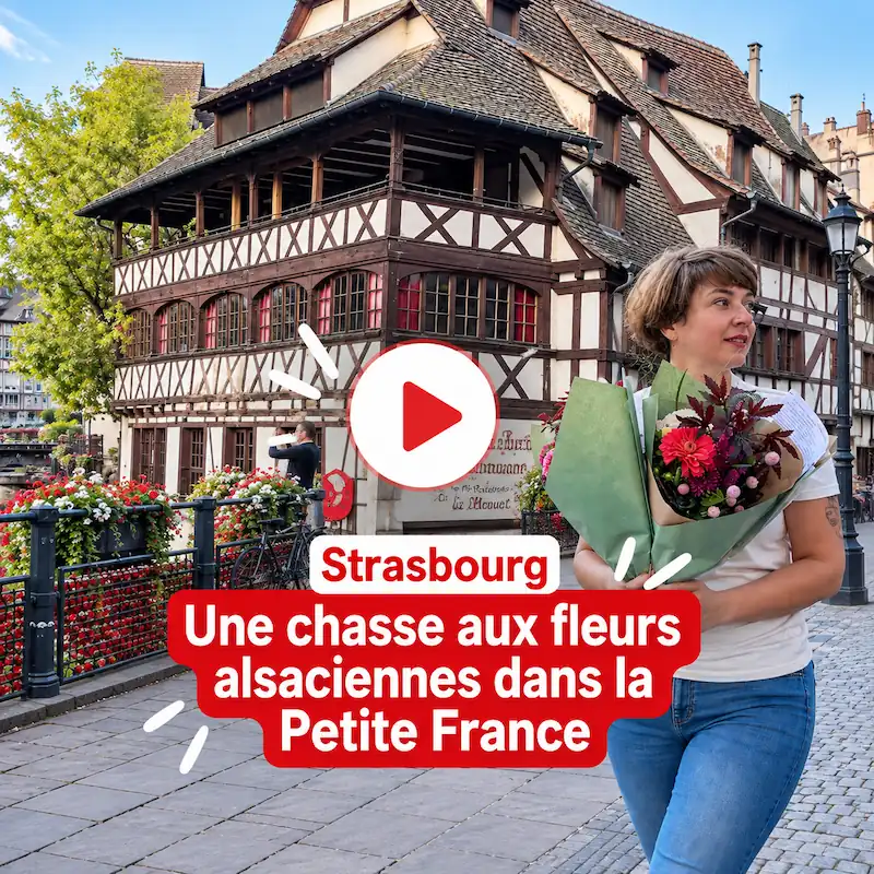 Vignette vidéo de la chasse aux bouquets organisée dans la Petite France à Strasbourg